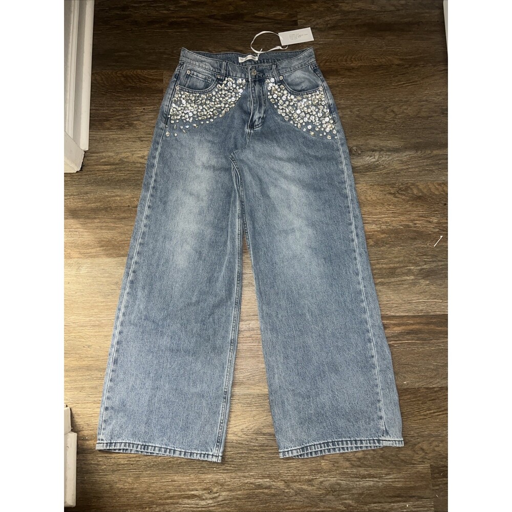 NWT Torn By Ronny Kobo Samirah Embellished Jeans Size 29/8